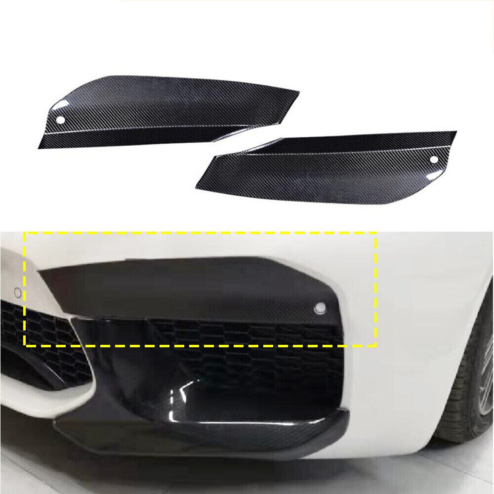 Real Carbon Fiber Front Fog Light Cover Fins Splitter For BMW F90 M5 Sedan 18-20